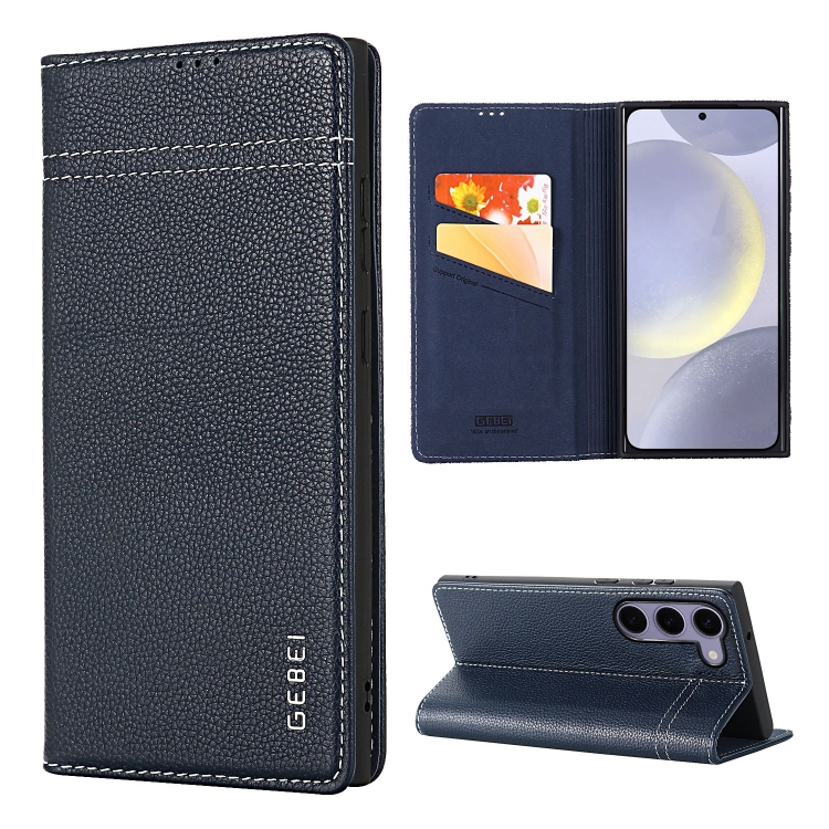 For Samsung Galaxy S24 5G GEBEI Top-grain Horizontal Flip Leather Phone Case(Blue)
For Samsung Galaxy S24 5G GEBEI Top-grain Horizontal Flip Leather Phone Case(Blue)