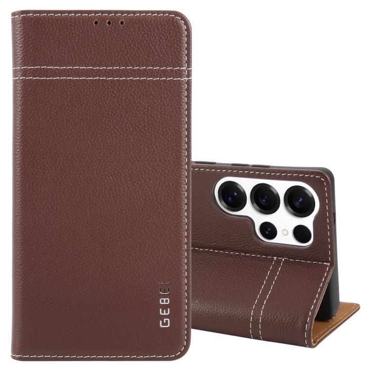 For Samsung Galaxy S25 Ultra 5G GEBEI Top-grain Horizontal Flip Leather Phone Case(Brown)
For Samsung Galaxy S25 Ultra 5G GEBEI Top-grain Horizontal Flip Leather Phone Case(Brown)