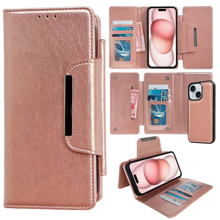 For iPhone 15 Multifunctional Seven Cards Wallet Leather Phone Case(Rose Gold)
For iPhone 15 Multifunctional Seven Cards Wallet Leather Phone Case(Rose Gold)