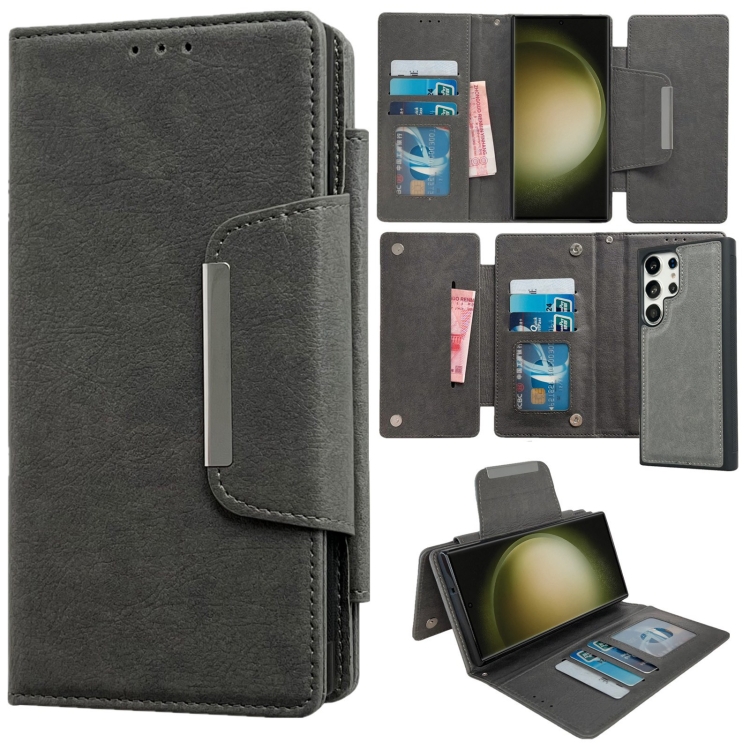 For Samsung Galaxy S23 Ultra 5G Multifunctional 7-Card Wallet Leather Phone Case(Grey)
For Samsung Galaxy S23 Ultra 5G Multifunctional 7-Card Wallet Leather Phone Case(Grey)