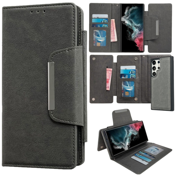 For Samsung Galaxy S22 Ultra 5G Multifunctional 7-Card Wallet Leather Phone Case(Grey)
For Samsung Galaxy S22 Ultra 5G Multifunctional 7-Card Wallet Leather Phone Case(Grey)
