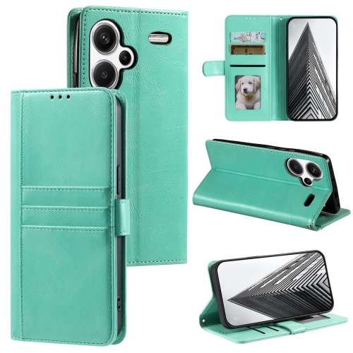 

For Xiaomi Redmi Note 13 Pro+ Simple 6-Card Wallet Leather Phone Case(Green)