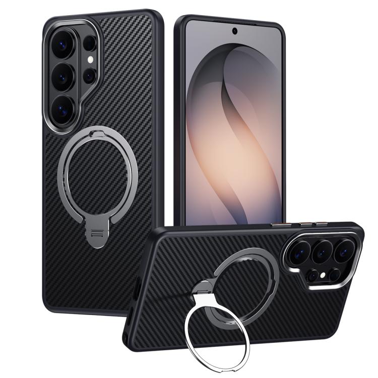 For Samsung Galaxy S26 Ultra 5G Double Ring MagSafe Holder Carbon Fibre Phone Case(Silver)
For Samsung Galaxy S26 Ultra 5G Double Ring MagSafe Holder Carbon Fibre Phone Case(Silver)