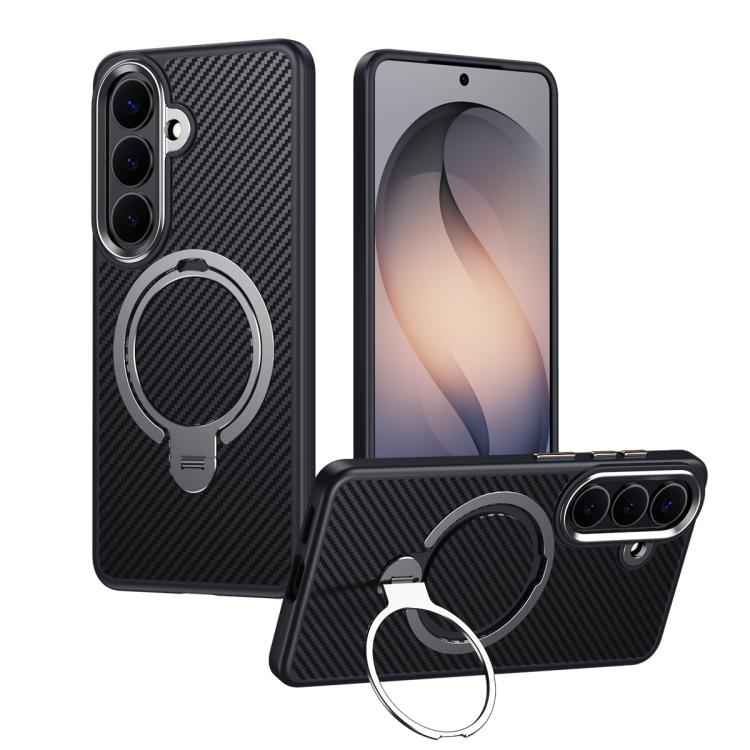 For Samsung Galaxy S26 5G Double Ring MagSafe Holder Carbon Fibre Phone Case(Silver)
For Samsung Galaxy S26 5G Double Ring MagSafe Holder Carbon Fibre Phone Case(Silver)
