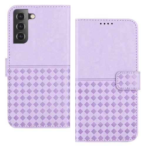 

For Samsung Galaxy S22 5G Woven Embossed RFID Blocking Leather Phone Case(Purple)
