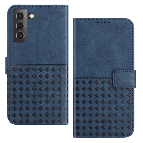 

For Samsung Galaxy S21+ 5G Woven Embossed RFID Blocking Leather Phone Case(Blue)