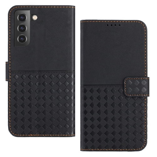 

For Samsung Galaxy S21+ 5G Woven Embossed RFID Blocking Leather Phone Case(Black)