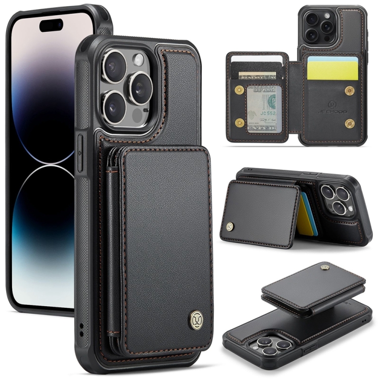 For iPhone 14 Pro Max JEEHOOD J05 Business Magnetic Style RFID Leather Phone Case(Black)
For iPhone 14 Pro Max JEEHOOD J05 Business Magnetic Style RFID Leather Phone Case(Black)
