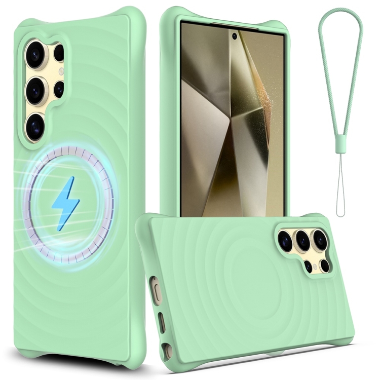 For Samsung Galaxy S25 Ultra 5G Wave Texture MagSafe Magnetic Liquid Silicone Phone Case(Green)
For Samsung Galaxy S25 Ultra 5G Wave Texture MagSafe Magnetic Liquid Silicone Phone Case(Green)