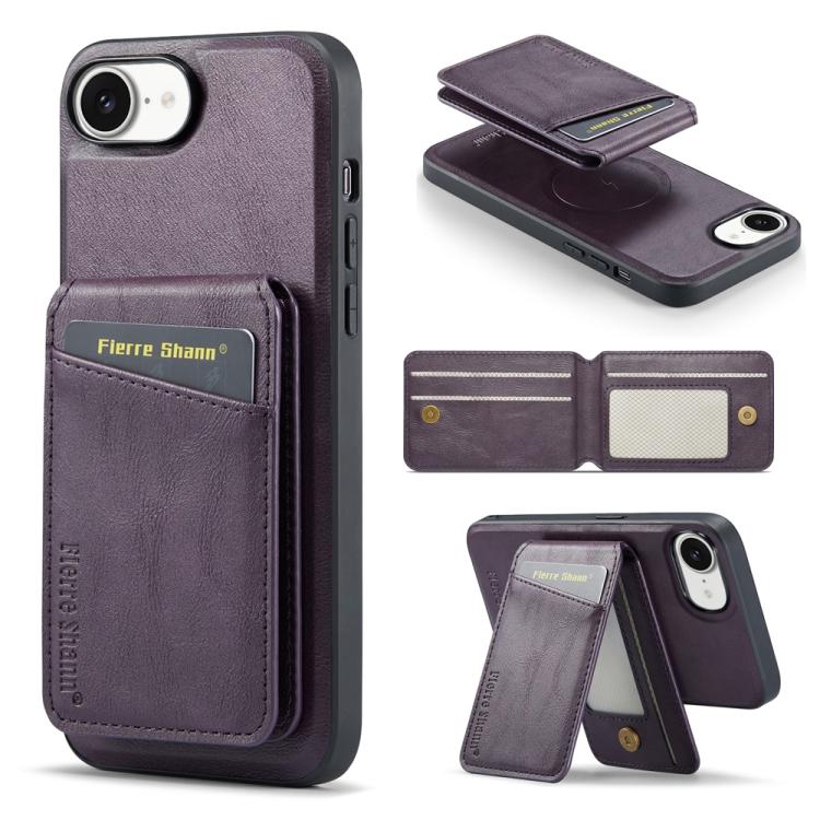 For iPhone 16e Fierre Shann Cowhide Vertical Flip Magnetic Card Holder Phone Case(Purple)
For iPhone 16e Fierre Shann Cowhide Vertical Flip Magnetic Card Holder Phone Case(Purple)
