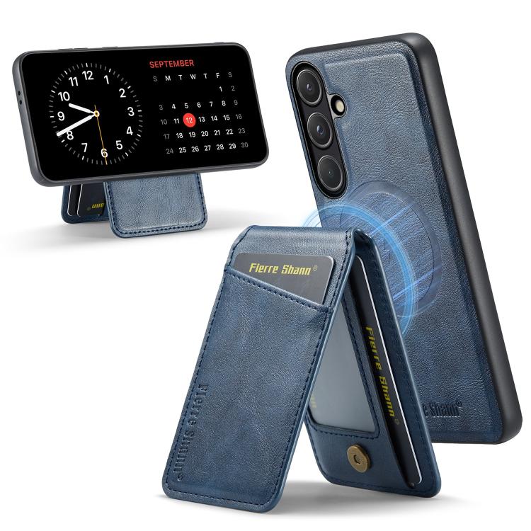 For Samsung Galaxy S26 5G Fierre Shann Cowhide Vertical Flip Magnetic Card Holder Phone Case(Blue)
For Samsung Galaxy S26 5G Fierre Shann Cowhide Vertical Flip Magnetic Card Holder Phone Case(Blue)