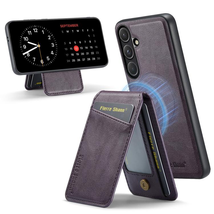 For Samsung Galaxy S26 5G Fierre Shann Cowhide Vertical Flip Magnetic Card Holder Phone Case(Purple)
For Samsung Galaxy S26 5G Fierre Shann Cowhide Vertical Flip Magnetic Card Holder Phone Case(Purple)