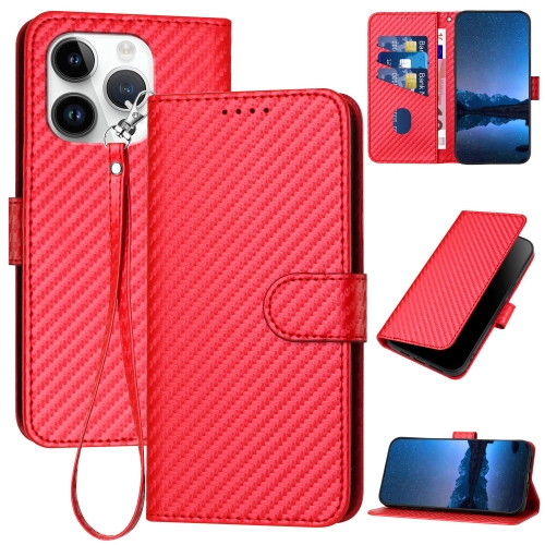 For iPhone 14 Pro YX0070 Carbon Fiber Buckle Leather Phone Case with Lanyard(Red)
For iPhone 14 Pro YX0070 Carbon Fiber Buckle Leather Phone Case with Lanyard(Red)