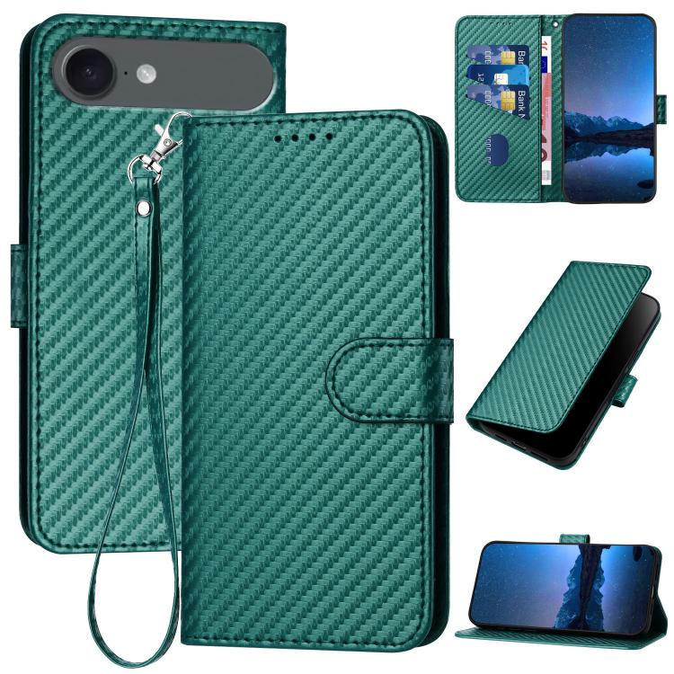 For iPhone 17 Air YX0070 Carbon Fiber Buckle Leather Phone Case with Lanyard(Dark Green)
For iPhone 17 Air YX0070 Carbon Fiber Buckle Leather Phone Case with Lanyard(Dark Green)