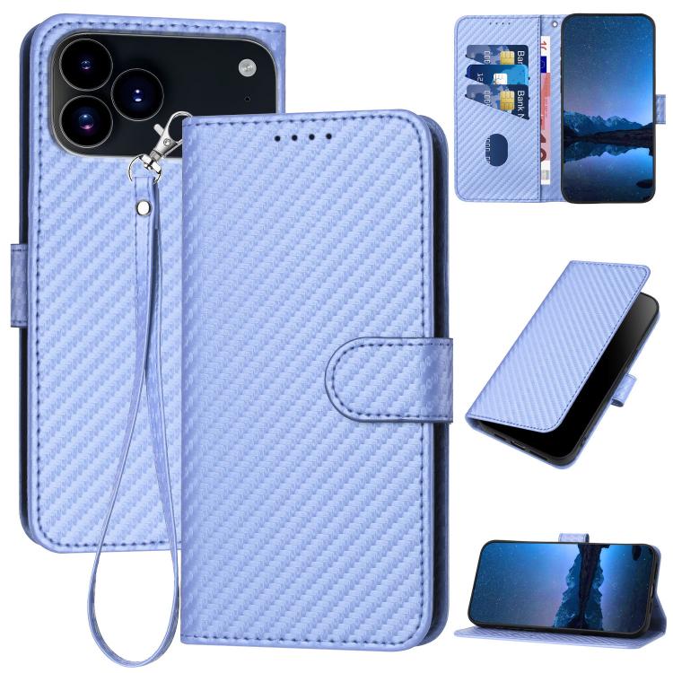 For iPhone 17 Pro Max YX0070 Carbon Fiber Buckle Leather Phone Case with Lanyard(Light Purple)
For iPhone 17 Pro Max YX0070 Carbon Fiber Buckle Leather Phone Case with Lanyard(Light Purple)