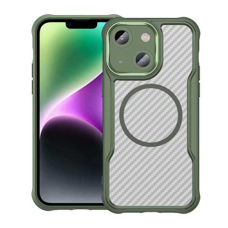 For iPhone 13 Carbon Fiber Texture MagSafe Translucent Phone Case(Green)
For iPhone 13 Carbon Fiber Texture MagSafe Translucent Phone Case(Green)