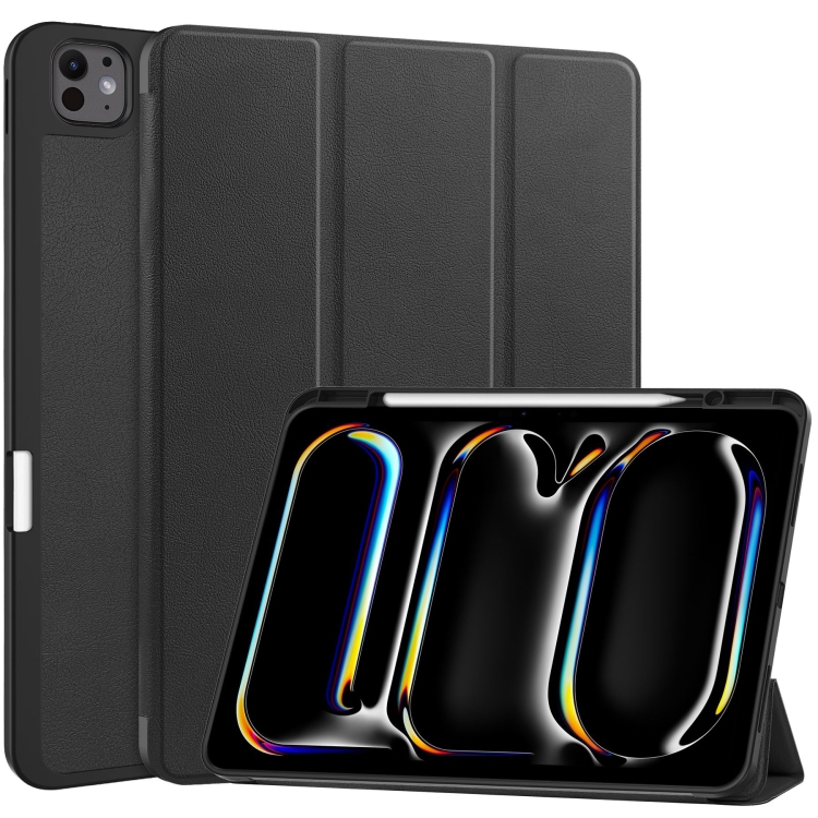For iPad Pro 13 2024 Custer TPU Pure Color 3-Fold Holder Smart Leather Tablet Case with Pen Tray(Black)
For iPad Pro 13 2024 Custer TPU Pure Color 3-Fold Holder Smart Leather Tablet Case with Pen Tray(Black)