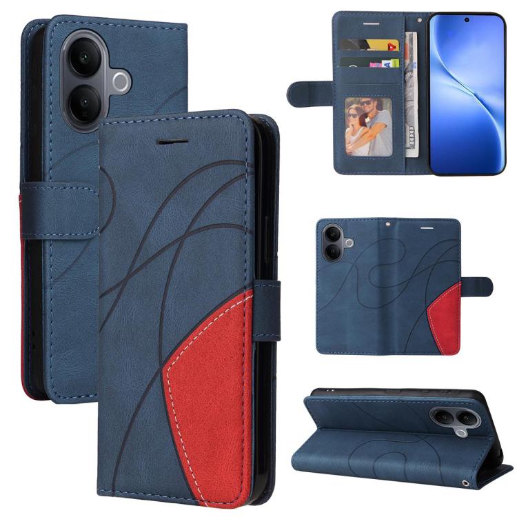 For vivo V60 Lite 4G Dual-color Splicing Flip Leather Phone Case(Blue) 
For vivo V60 Lite 4G Dual-color Splicing Flip Leather Phone Case(Blue)
