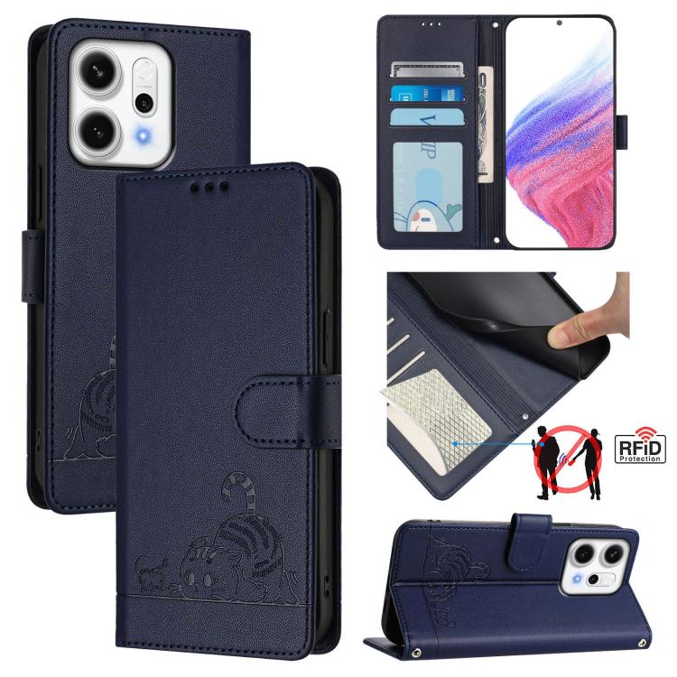 For OPPO Reno14 Pro 5G Global Cat Rat Embossed Pattern RFID Leather Phone Case with Lanyard(Blue)
For OPPO Reno14 Pro 5G Global Cat Rat Embossed Pattern RFID Leather Phone Case with Lanyard(Blue)