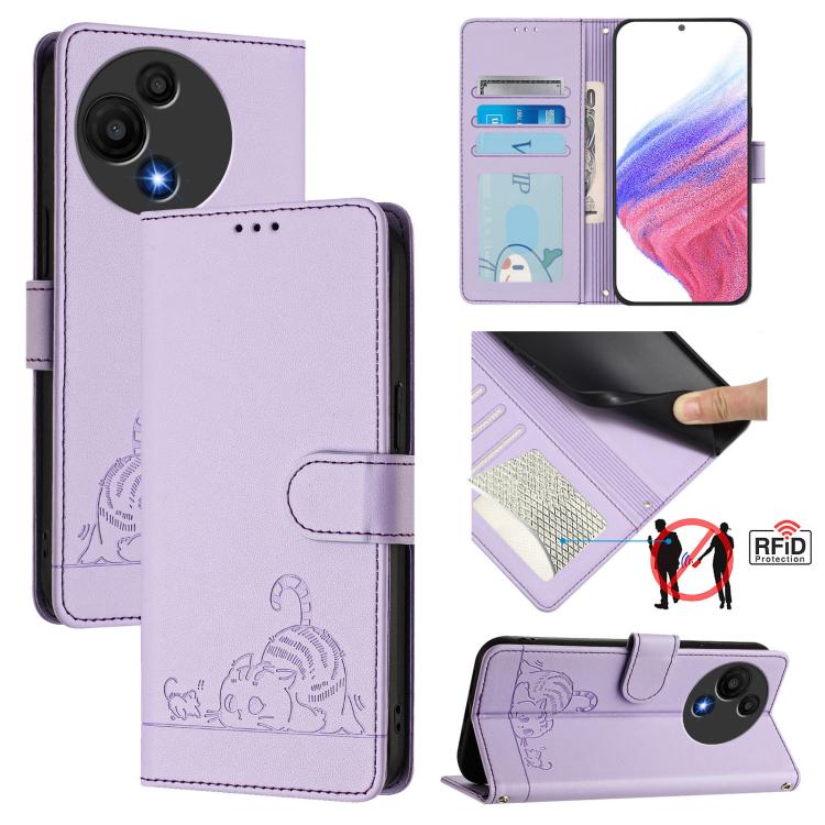 For TCL 60 SE NxtPaper / 605 Cat Rat Embossed Pattern RFID Leather Phone Case with Lanyard(Purple)
For TCL 60 SE NxtPaper / 605 Cat Rat Embossed Pattern RFID Leather Phone Case with Lanyard(Purple)