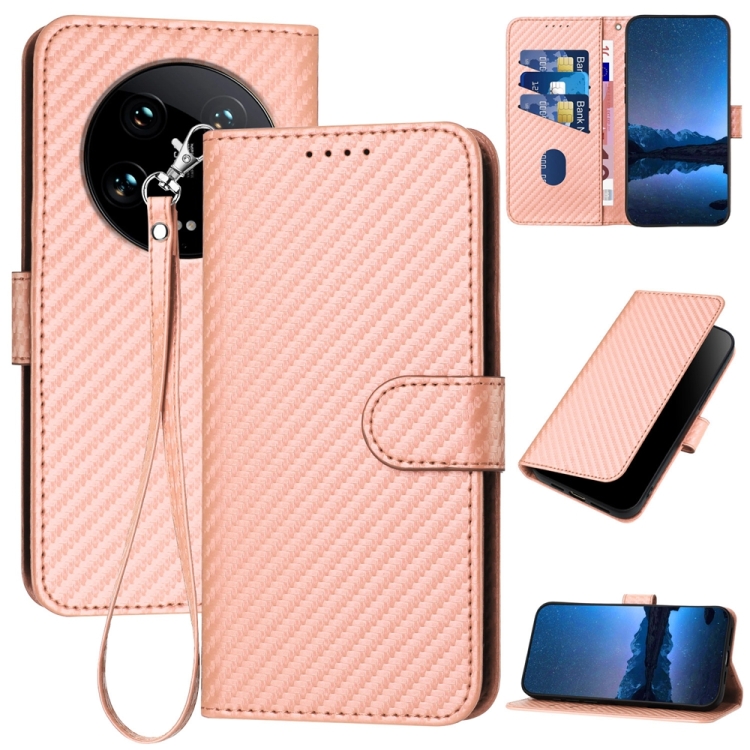 For Xiaomi 14 Ultra YX0070 Carbon Fiber Buckle Leather Phone Case with Lanyard(Pink)
For Xiaomi 14 Ultra YX0070 Carbon Fiber Buckle Leather Phone Case with Lanyard(Pink)