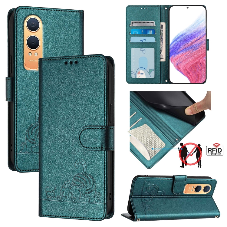 For OnePlus Nord CE4 Lite Cat Rat Embossed Pattern RFID Leather Phone Case with Lanyard(Peacock Green)
For OnePlus Nord CE4 Lite Cat Rat Embossed Pattern RFID Leather Phone Case with Lanyard(Peacock Green)