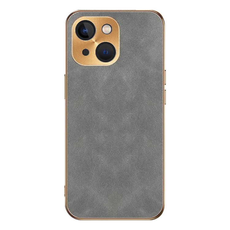 For iPhone 15 Electroplating Lambskin Leather Phone Case(Grey)
For iPhone 15 Electroplating Lambskin Leather Phone Case(Grey)