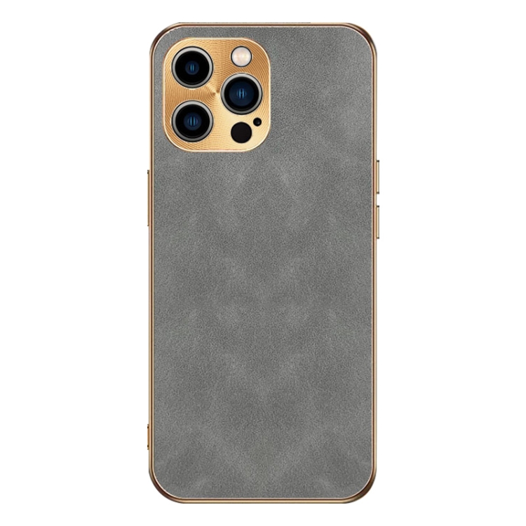 For iPhone 13 Pro Electroplating Lambskin Leather Phone Case(Grey)
For iPhone 13 Pro Electroplating Lambskin Leather Phone Case(Grey)