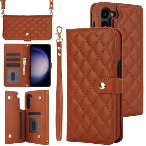 For Samsung Galaxy S23 5G Crossbody Multifunction Rhombic Leather Phone Case(Brown)
For Samsung Galaxy S23 5G Crossbody Multifunction Rhombic Leather Phone Case(Brown)