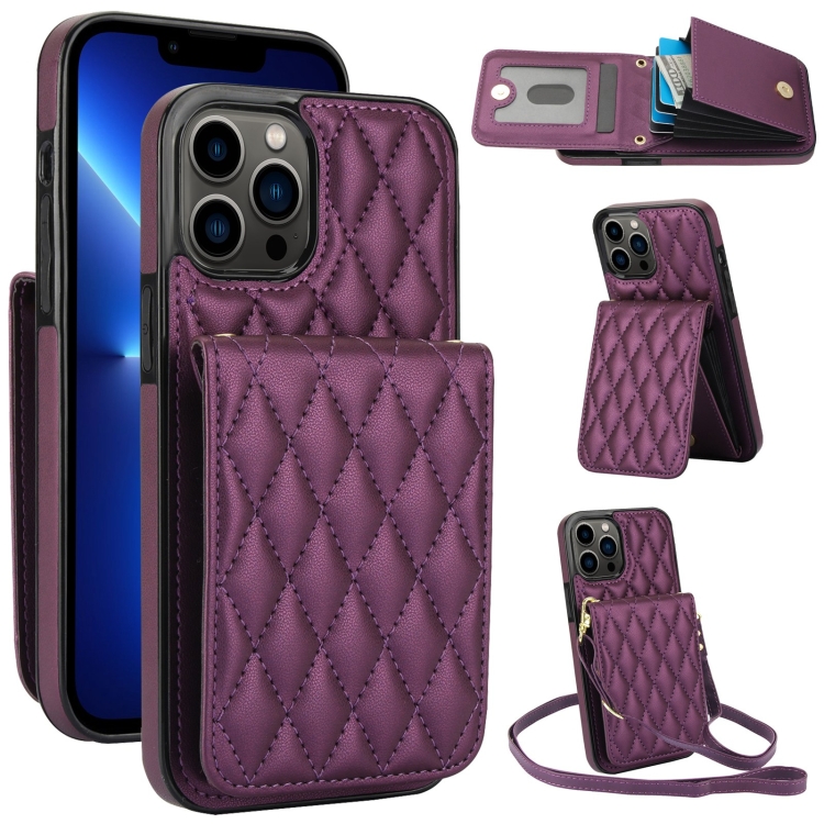 For iPhone 13 Pro YM015 Crossbody Rhombic Card Bag RFID Phone Case(Dark Purple)
For iPhone 13 Pro YM015 Crossbody Rhombic Card Bag RFID Phone Case(Dark Purple)