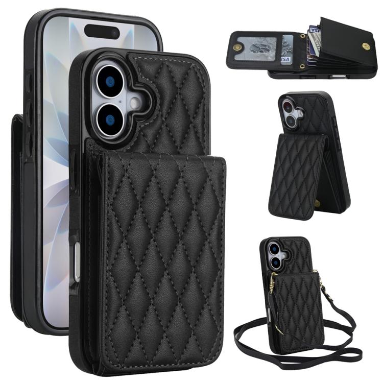 For iPhone 17 YM015 Crossbody Rhombic Card Bag RFID Phone Case(Black)
For iPhone 17 YM015 Crossbody Rhombic Card Bag RFID Phone Case(Black)