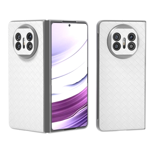 For Huawei Mate X5 Woven Texture Frosted Translucent Frame PU Phone Case(White)
For Huawei Mate X5 Woven Texture Frosted Translucent Frame PU Phone Case(White)
