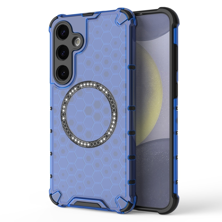 For Samsung Galaxy S24+ 5G Honeycomb Magnetic Ring Shockproof Phone Case(Blue)
For Samsung Galaxy S24+ 5G Honeycomb Magnetic Ring Shockproof Phone Case(Blue)
