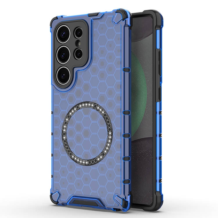 For Samsung Galaxy S25 Ultra 5G Honeycomb Magnetic Ring Shockproof Phone Case(Blue)
For Samsung Galaxy S25 Ultra 5G Honeycomb Magnetic Ring Shockproof Phone Case(Blue)