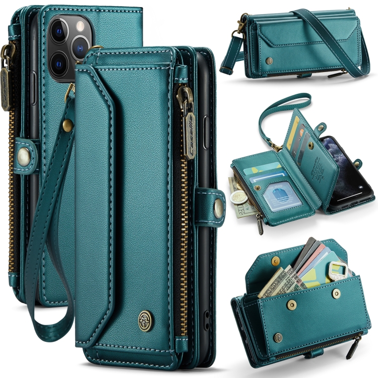 For iPhone 11 Pro Max CaseMe C36 Card Slots Zipper Wallet RFID Anti-theft Leather Phone Case(Blue-green)
For iPhone 11 Pro Max CaseMe C36 Card Slots Zipper Wallet RFID Anti-theft Leather Phone Case(Blue-green)