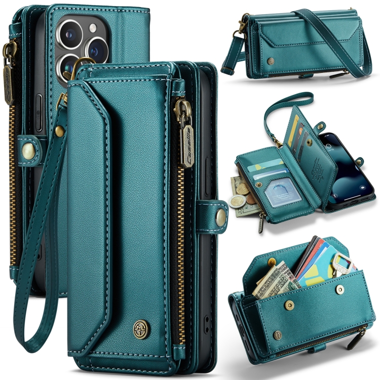 For iPhone 13 Pro Max CaseMe C36 Card Slots Zipper Wallet RFID Anti-theft Leather Phone Case(Blue-green)
For iPhone 13 Pro Max CaseMe C36 Card Slots Zipper Wallet RFID Anti-theft Leather Phone Case(Blue-green)