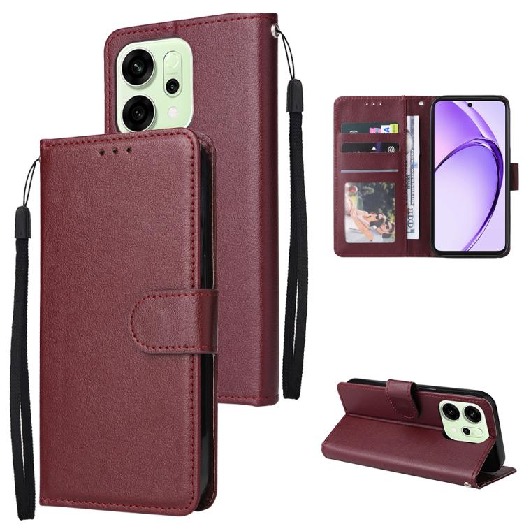 For OPPO Reno14 5G Global 3-Card Slots Multifunctional Leather Phone Case(Wine Red)
For OPPO Reno14 5G Global 3-Card Slots Multifunctional Leather Phone Case(Wine Red)