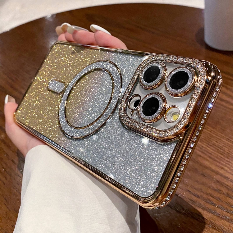 For iPhone 14 Pro Max Diamond Gradient Glitter Plated MagSafe Phone Case(Gold)
For iPhone 14 Pro Max Diamond Gradient Glitter Plated MagSafe Phone Case(Gold)