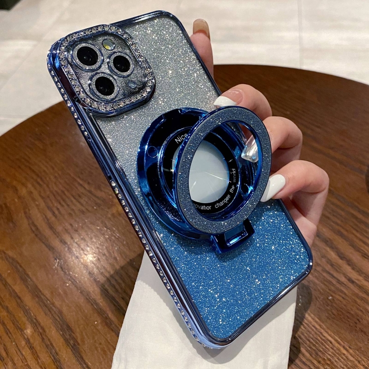 For iPhone 15 Pro Max Gradient Glitter Diamond Plated Holder Magsafe Phone Case(Blue)
For iPhone 15 Pro Max Gradient Glitter Diamond Plated Holder Magsafe Phone Case(Blue)