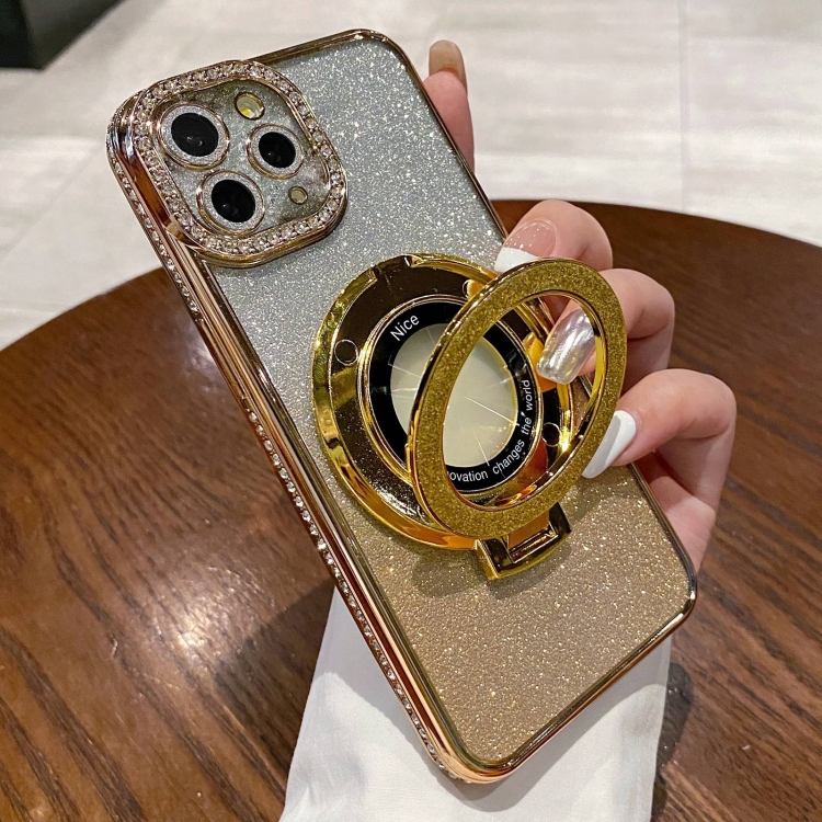 For iPhone 14 Pro Gradient Glitter Diamond Plated Holder Magsafe Phone Case(Gold)
For iPhone 14 Pro Gradient Glitter Diamond Plated Holder Magsafe Phone Case(Gold)
