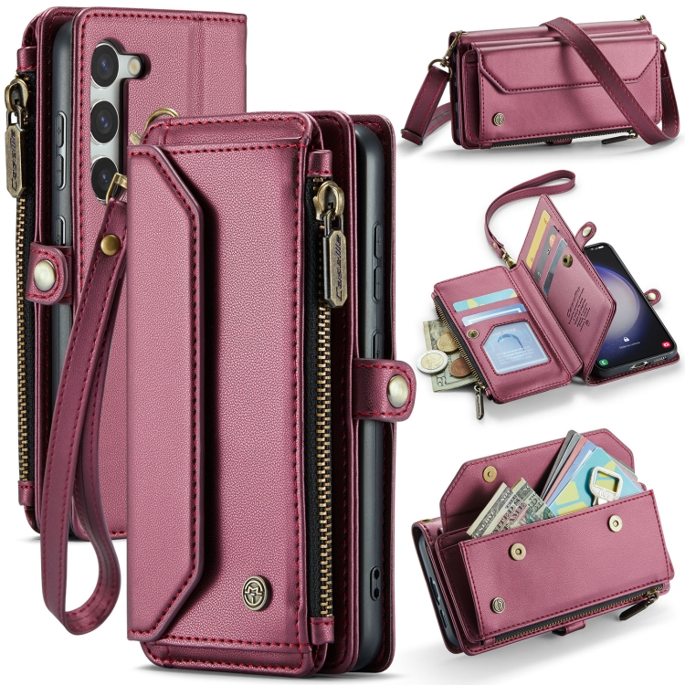 For Samsung Galaxy S23 5G CaseMe C36 Card Slots Zipper Wallet RFID Anti-theft Leather Phone Case(Wine Red)
For Samsung Galaxy S23 5G CaseMe C36 Card Slots Zipper Wallet RFID Anti-theft Leather Phone Case(Wine Red)