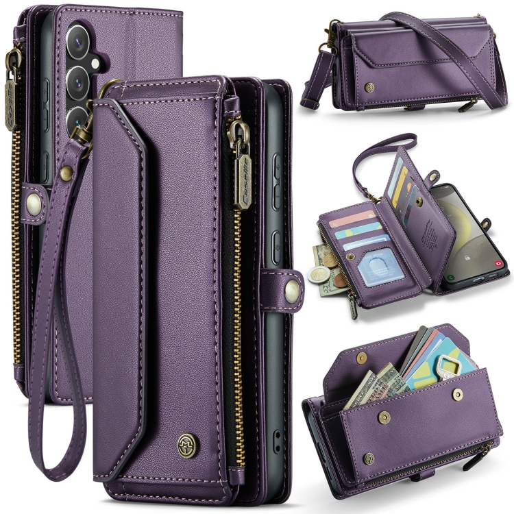 For Samsung Galaxy S24 5G CaseMe C36 Card Slots Zipper Wallet RFID Anti-theft Leather Phone Case(Purple)
For Samsung Galaxy S24 5G CaseMe C36 Card Slots Zipper Wallet RFID Anti-theft Leather Phone Case(Purple)