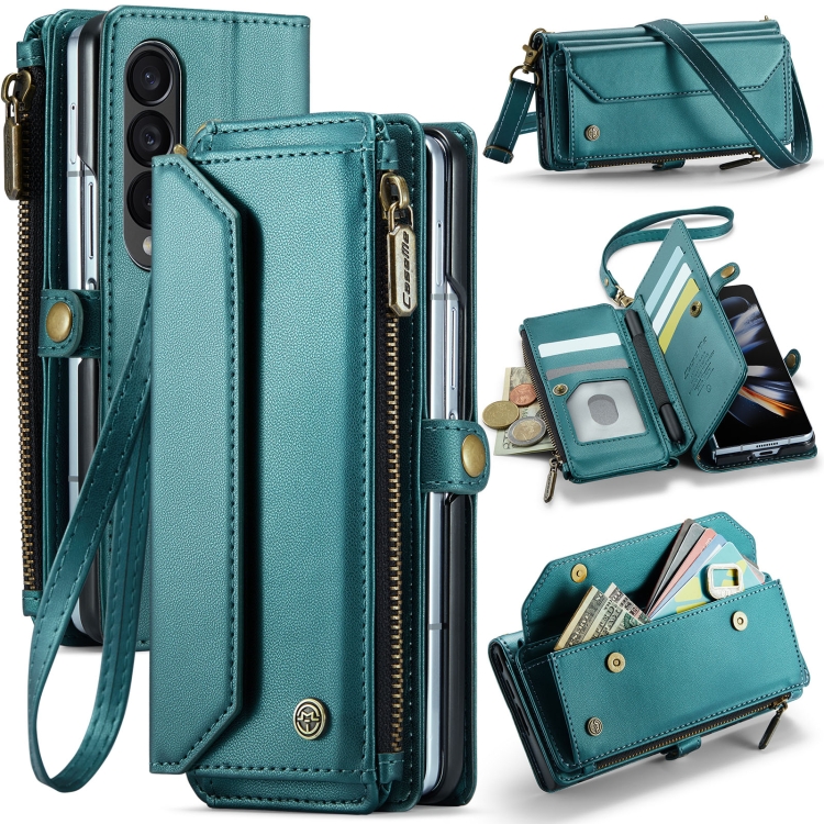 For Samsung Galaxy Z Fold4 CaseMe C36 Card Slots Zipper Wallet RFID Anti-theft Leather Phone Case(Blue-green)
For Samsung Galaxy Z Fold4 CaseMe C36 Card Slots Zipper Wallet RFID Anti-theft Leather Phone Case(Blue-green)