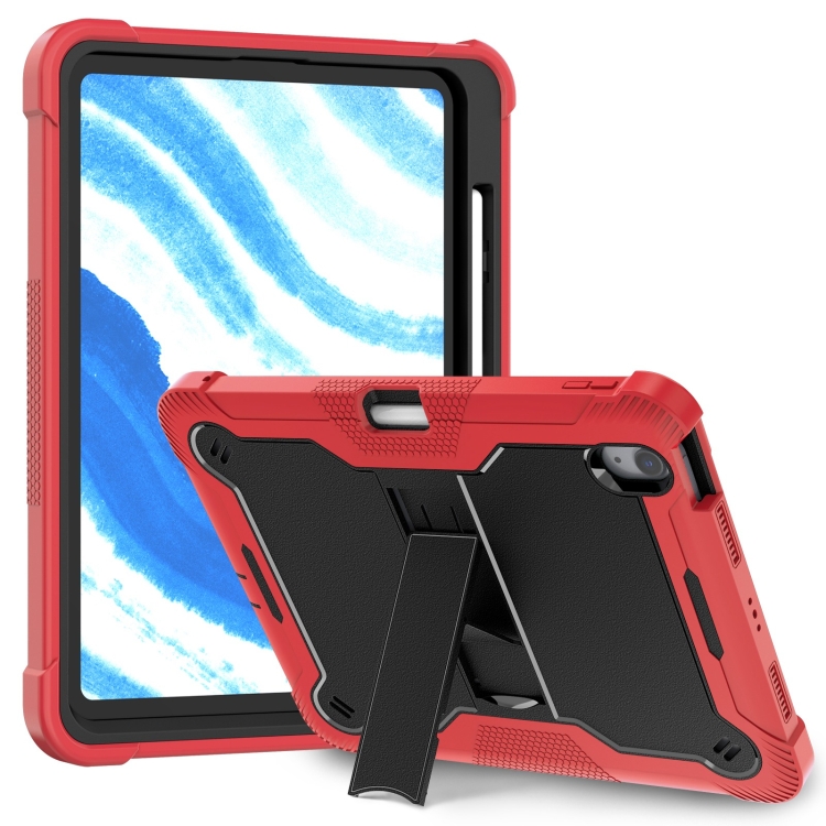 For iPad Air 11 2024 / Air 2022 10.9 Shockproof Silicone Hybrid PC Tablet Case with Holder(Black + Red)
For iPad Air 11 2024 / Air 2022 10.9 Shockproof Silicone Hybrid PC Tablet Case with Holder(Black + Red)