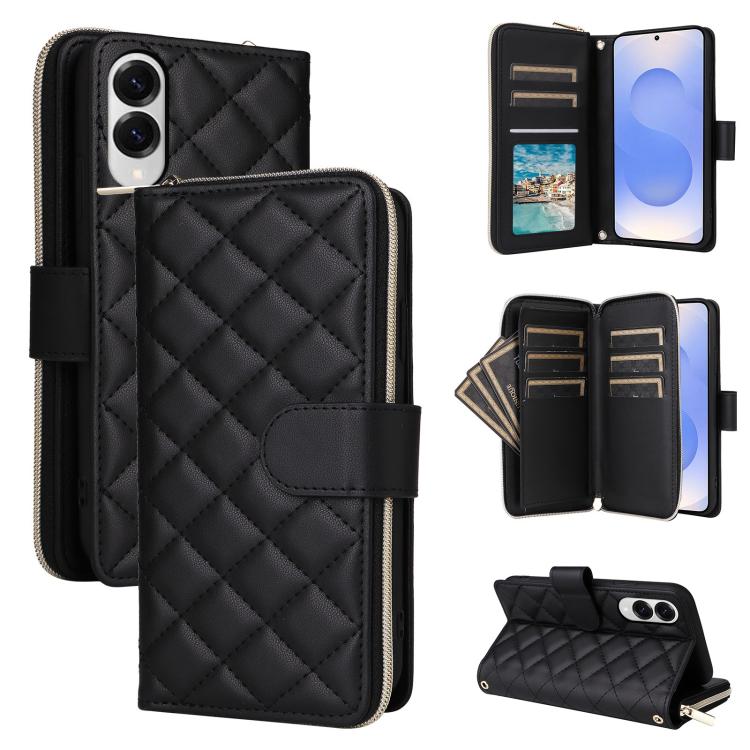 For Samsung Galaxy S25 Edge 5G Crossbody Rhombic Zipper Tower Buckle Leather Phone Case with Lanyard(Black)
For Samsung Galaxy S25 Edge 5G Crossbody Rhombic Zipper Tower Buckle Leather Phone Case with Lanyard(Black)