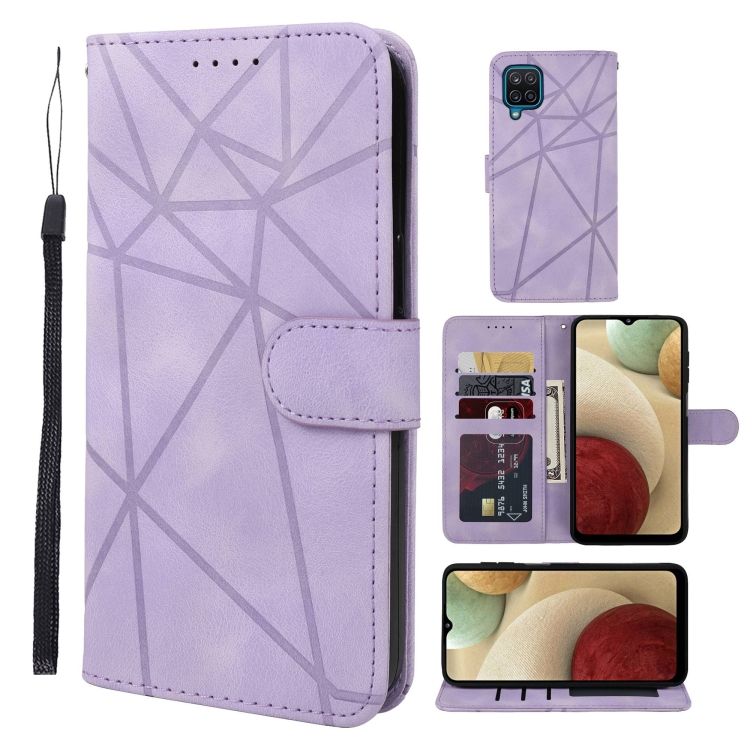 For Samsung Galaxy A12 Skin Feel Geometric Lines Leather Phone Case(Purple)
For Samsung Galaxy A12 Skin Feel Geometric Lines Leather Phone Case(Purple)