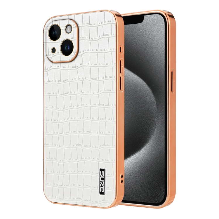 For iPhone 14 AZNS Electroplated Frame Crocodile Texture Full Coverage Phone Case(White)
For iPhone 14 AZNS Electroplated Frame Crocodile Texture Full Coverage Phone Case(White)