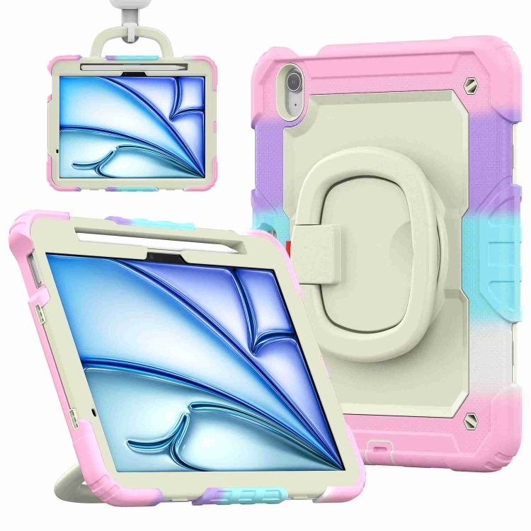 For iPad Air 11 2024 Handle Silicone Hydric PC Tablet Case with Shoulder Strap(Rainbow Pink)
For iPad Air 11 2024 Handle Silicone Hydric PC Tablet Case with Shoulder Strap(Rainbow Pink)
