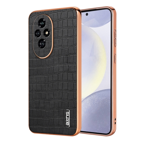 For Honor 200 AZNS Electroplated Frame Crocodile Texture Full Coverage Phone Case(Black)
For Honor 200 AZNS Electroplated Frame Crocodile Texture Full Coverage Phone Case(Black)