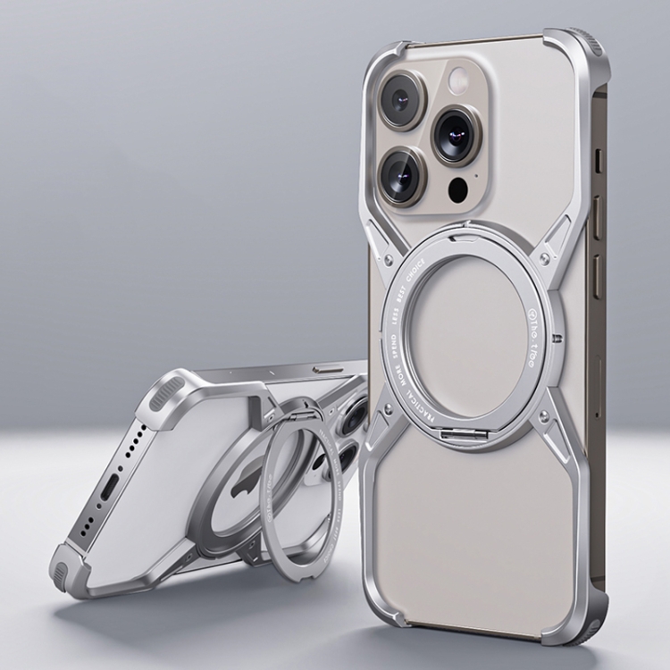 For iPhone 15 Pro Max Aluminum Alloy Frameless 360-Degree Rotating Phone Case(Silver)
For iPhone 15 Pro Max Aluminum Alloy Frameless 360-Degree Rotating Phone Case(Silver)